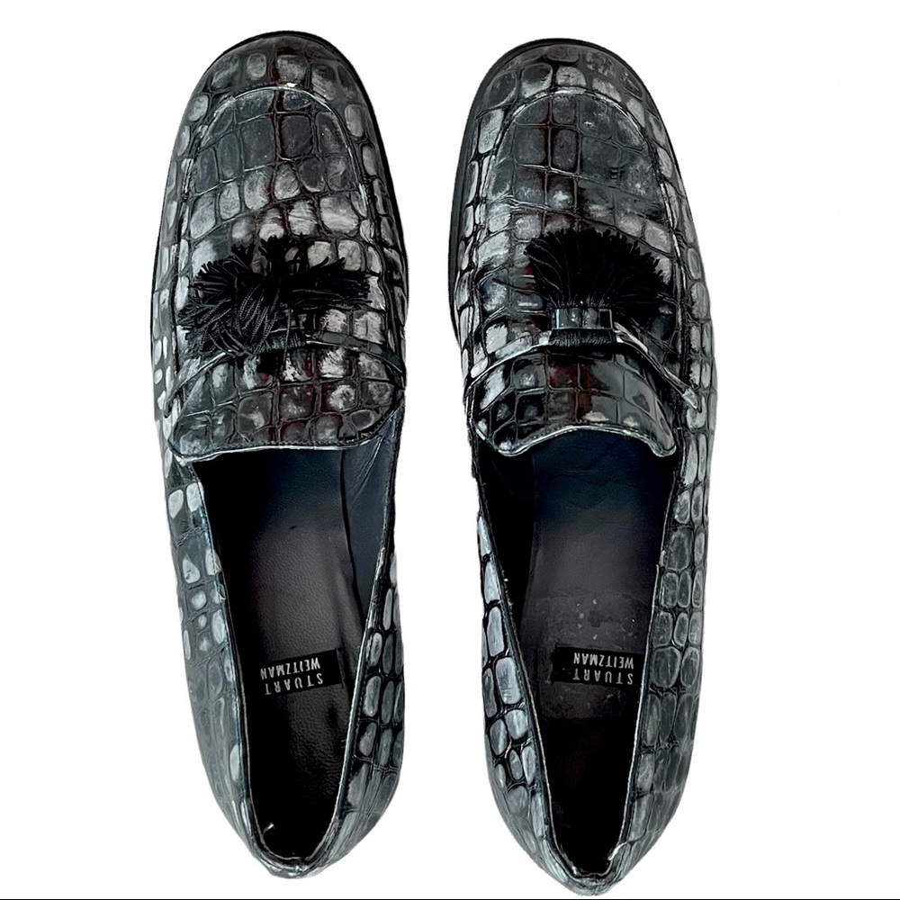 Stuart Weitzman Tassels Crocodile Pattern Leather… - image 2
